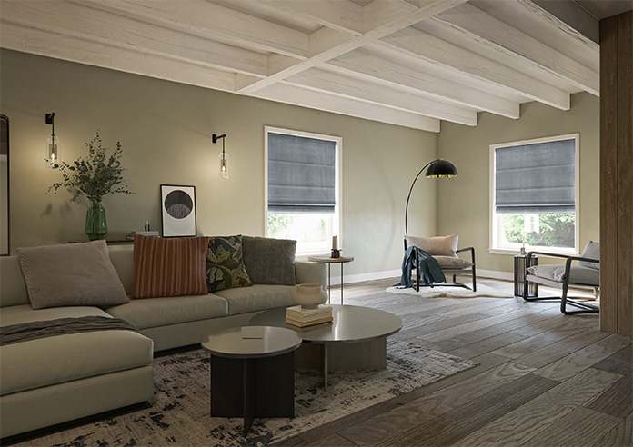 Velvet Opulence (Blackout), Storm Grey - Motorised Roman Blind - Image 6